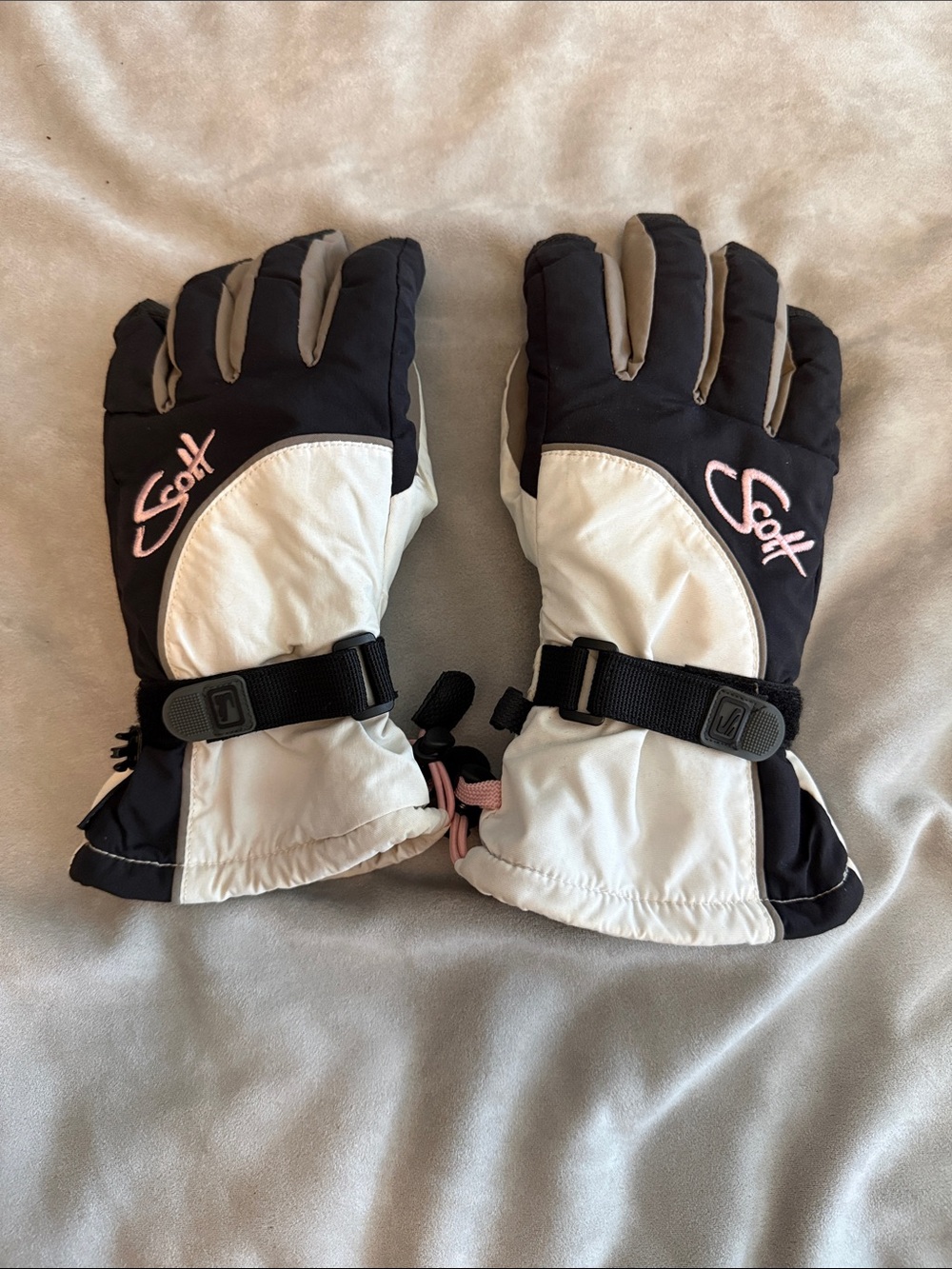 Scott Women's Black, White & Pink Winter Ski Gloves